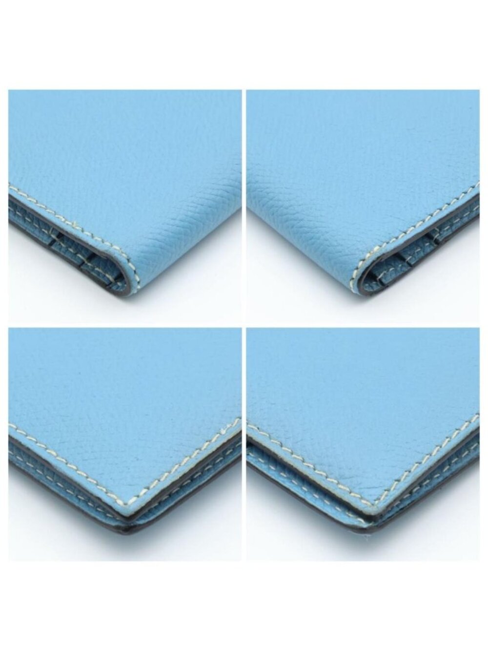 Hermes Bearn Classic Blue Jean Silver Wallet - Picture 8 of 10
